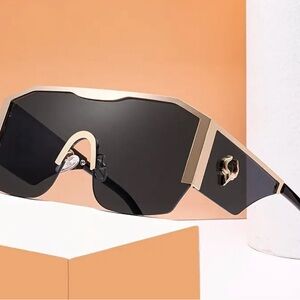 Black and Gold WindShield Sunglasses